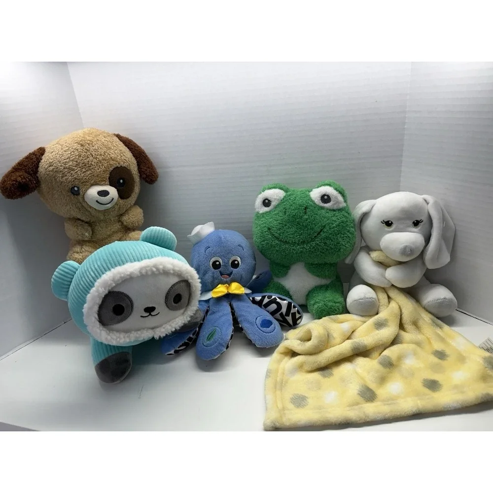 Lot Plush Toys‎ Baby Einstein Octoplush Panda Frog Dogs Lovey Blanket